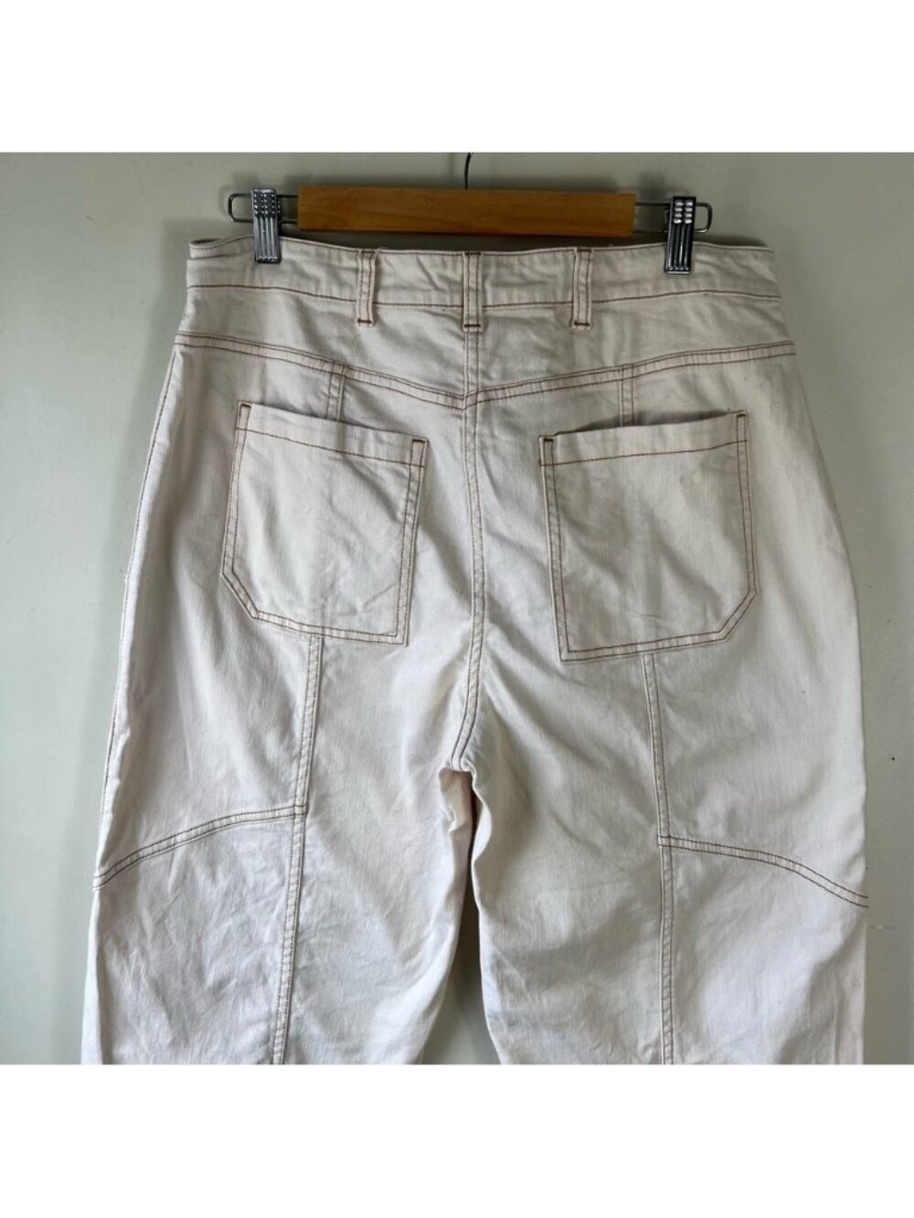 ULLA JOHNSON Women's Brodie Jeans Tapered Ankle Ivory Size 10 High Rise - Picture 7 of 16